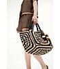 Le' AL.X Natural Paper Raffia Tiered Tassel Tote Bag, Color:Natural/Black - Image 6