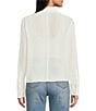 Le' AL.X Notch Collar Long Sleeve Double Breasted Woven Blouse - Image 2