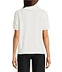 Le' AL.X Scarf Collar Crew Neck Short Sleeve Sweater - Image 2