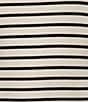 Color:Ivory/Black - Image 4 - Short Sleeve Round Neck Stripe Boyfriend Knit Tee