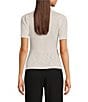 Color:Off White - Image 2 - Short Sleeve Scoop Neck Henley Tee