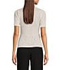 Le' AL.X Short Sleeve Scoop Neck Henley Tee, Color:Off White - Image 2