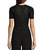 Le' AL.X Short Sleeve Scoop Neck Henley Tee, Color:Black - Image 2