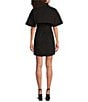 Le' AL.X Short Sleeve Snap Collar Belted Mini Shirt Dress, Color:Black - Image 2
