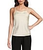 Color:Pearl - Image 1 - Sleeveless Cowl Neck Silk Camisole Top