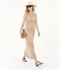 Le' AL.X Knit Crochet Crew Neck Sleeveless Shift Maxi Dress, Color:Light Khaki - Image 5