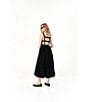 Le' AL.X Sleeveless V-Neck Side Pockets Parachute A-Line Midi Dress, Color:Black - Image 5