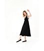 Le' AL.X Sleeveless V-Neck Side Pockets Parachute A-Line Midi Dress, Color:Black - Image 6