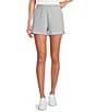 Le' AL.X Soft Organic Cotton Knit High Rise Cargo Coordinating Sweat Shorts, Color:Sky Blue - Image 1
