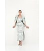 Le' AL.X Linen Embroidered Square Neck Sleeveless Spaghetti Strap Braided Belt Column Side Slit Maxi Coordinating Dress, Color:Seaglass - Image 6