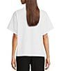 Color:Off White - Image 2 - Stretch Knit Crew Neck Short Sleeve ARK 1938 Graphic Tee