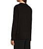 Color:Black - Image 3 - Stretch Knit Organic Cotton Crew Neck Long Sleeve Pullover Coordinating Sweatshirt