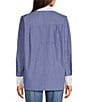 Le' AL.X Striped Collared Long Sleeve Button Down Top - Image 2