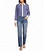 Le' AL.X Striped Collared Long Sleeve Button Down Top - Image 3