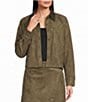 Le' AL.X Suede Crocodile Collared Long Sleeve Coordinating Jacket - Image 1