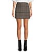 Le' AL.X Wool Blend Knit Glen Plaid High Rise Mini Pencil Coordinating Skirt, Color:Glen Plaid - Image 1
