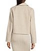 Le' AL.X Wool Blend Woven Notch Lapel Long Sleeve Button Front Cropped Coordinating Blazer, Color:Heather Ivory - Image 2