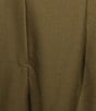 Le' AL.X Woven Crepe High Rise Coin Pocket Pleated Pointed Hem Trousers, Color:Olive - Image 4