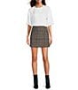 Le' AL.X Woven Crew Neck Dropped Short Sleeve Split Hem Blouse, Color:Pearl - Image 4