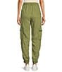 Le' AL.X Woven High Rise Cargo Flap Pocket Ankle Joggers, Color:Olive - Image 2
