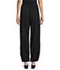 Le' AL.X Woven Ripstop Mid Rise Drawcord Leg Parachute Pants, Color:Black - Image 2