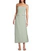 Le' AL.X Woven Straight Neck Strapless Cargo Flap Suit Midi Dress, Color:Seaglass - Image 1
