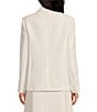 Le' AL.X Woven Suiting Notch Lapel Long Sleeve Button Front Flap Pocket Mid Length Coordinating Blazer, Color:Off White - Image 2