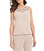 Color:Almond - Image 6 - Round Neck 3/4 Sleeve Embroidered Trim Duster 3-Piece Pant Set