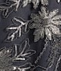 Color:Slate - Image 5 - Pebble Georgette Embroidered Scoop Neck 3/4 Sleeve 3-Piece Pantset