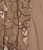 Le Bos Plus Size 3/4 Sleeve Crew Neck Sequin Embroidered 3-Piece Pant Set, Color:Champagne - Image 5