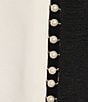 Color:Black/White - Image 6 - Plus Size Crinkle Knit 3/4 Sleeve Crew Neck Pearl Trim 2-Piece Jacket Dress