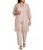 Le Bos Plus Size Lace Duster 3-Piece Pant Set - Image 1
