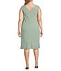 Le Bos Plus Size Pleated Hem 2-Piece Jacket Dress, Color:Dusty Sage - Image 4