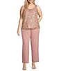 Le Bos Plus Size Scoop Neck 3/4 Sleeve 3-Piece Bell Sleeve Duster Pant Set - Image 3