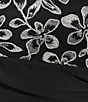 Le Bos Plus Size Scuba Crepe Floral Embroidered Top Cascade Side Fit And Flare Gown, Color:Black/White - Image 3