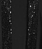 Le Bos Round Neck 3/4 Sleeve Sequin Trim Duster 3-Piece Pantsuit Set, Color:Black - Image 5