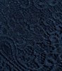 Color:Wedgewood - Image 5 - Stretch Knit Scalloped Floral Lace V-Neck Beaded Trim 3/4 Sleeve Scalloped Hem 2-Piece Jacket Dress