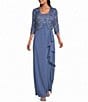 Le Bos Sequin ITY 3/4 Sleeve 2-Piece Jacket Dress Set - Image 1