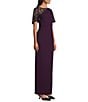 Le Bos Sequin Mesh Trim Ruched Shoulder Long Dress - Image 3