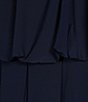Color:Navy - Image 3 - Sleeveless Beaded Halter Neck Knit Front Slit Blouson Gown