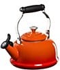 Color:Flame - Image 1 - 1.7 -Quart Enamel Steel Classic Whistling Kettle with Stainless Steel Knob