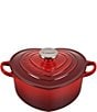 Color:Cerise - Image 1 - 2-qt Heart Cocotte with Stainless Steel Knob