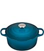 Color:Deep Teal - Image 1 - 7.25-qt Round Enameled Cast Iron Dutch Oven with Stainless Steel Knobs