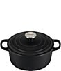 Color:Licorice - Image 1 - 7.25-qt Round Enameled Cast Iron Dutch Oven with Stainless Steel Knobs