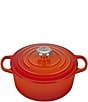 Color:Flame - Image 1 - 7.25-qt Round Enameled Cast Iron Dutch Oven with Stainless Steel Knobs