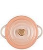 Le Creuset 8-oz. Mini Round Gold Heart Knob Cocotte, Color:Peche - Image 3