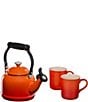Color:Flame - Image 1 - Demi Kettle w/ Stainless Steel Knob and Mugs Set