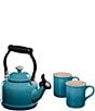 Color:Caribbean - Image 1 - Demi Kettle w/ Stainless Steel Knob and Mugs Set