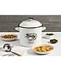 Le Creuset Enamel Steel 10-Quart Covered Shrimp Seafood Stockpot- White, Color:White - Image 6