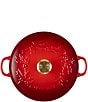 Le Creuset Enameled Cast Iron Holly Collection Traditional Chef's Oven with Lid, 4.5-Quart, Color:Cerise - Image 2